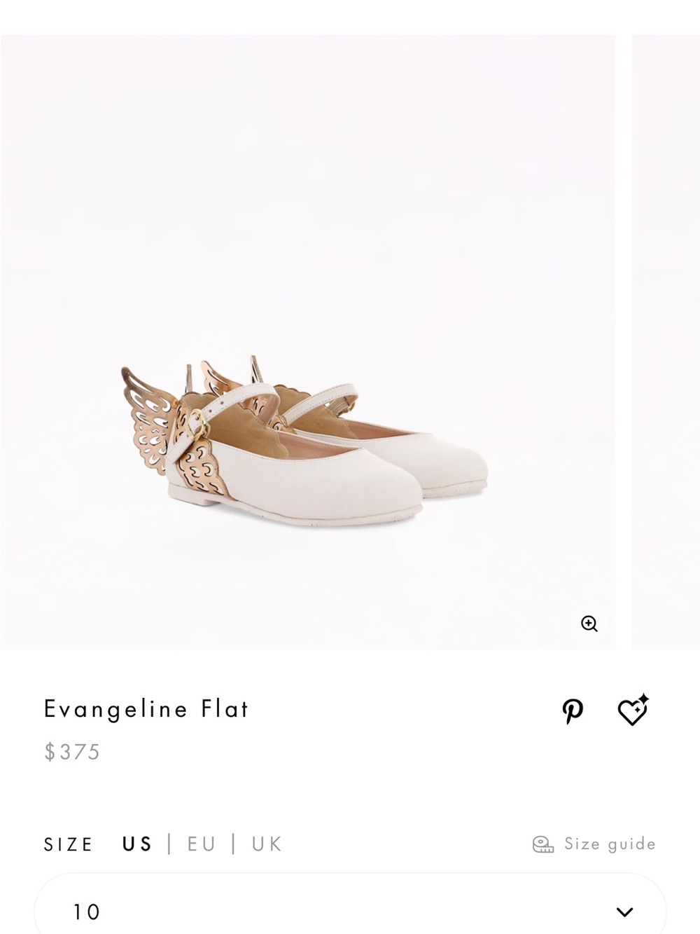 Sophia Webster White & Gold Evangeline Flats